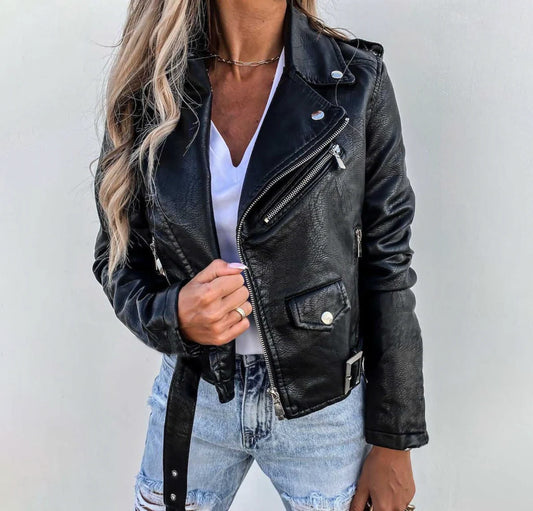 Faux Leather Moto Jacket