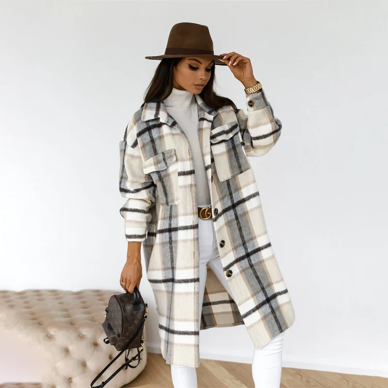 Plaid Longline Fall Shacket