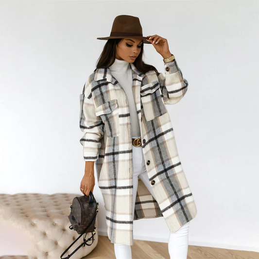 Plaid Longline Fall Shacket