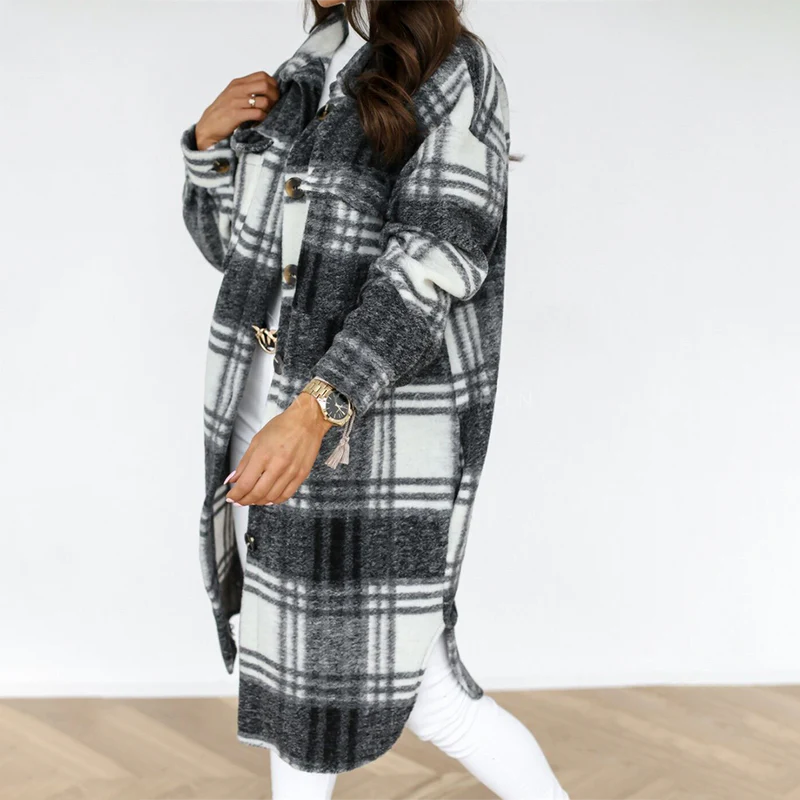 Plaid Longline Fall Shacket