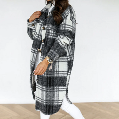Plaid Longline Fall Shacket