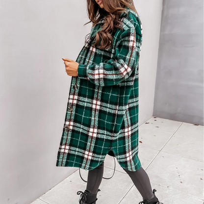 Plaid Longline Fall Shacket