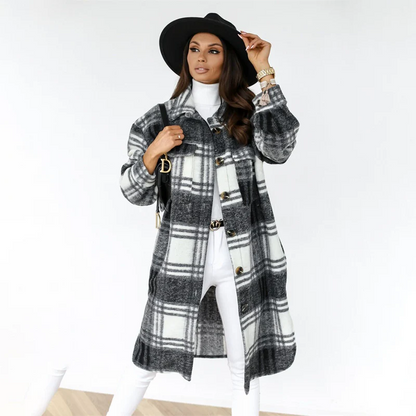 Plaid Longline Fall Shacket