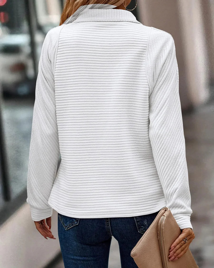 Ribbed Half Zip Pullover