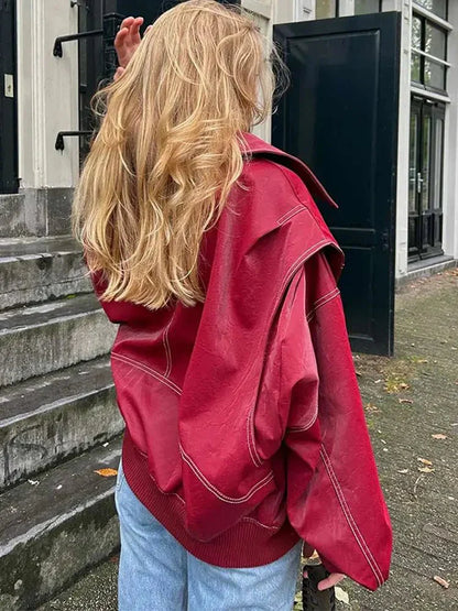 RUBY - WINE RED GLAM JACKET