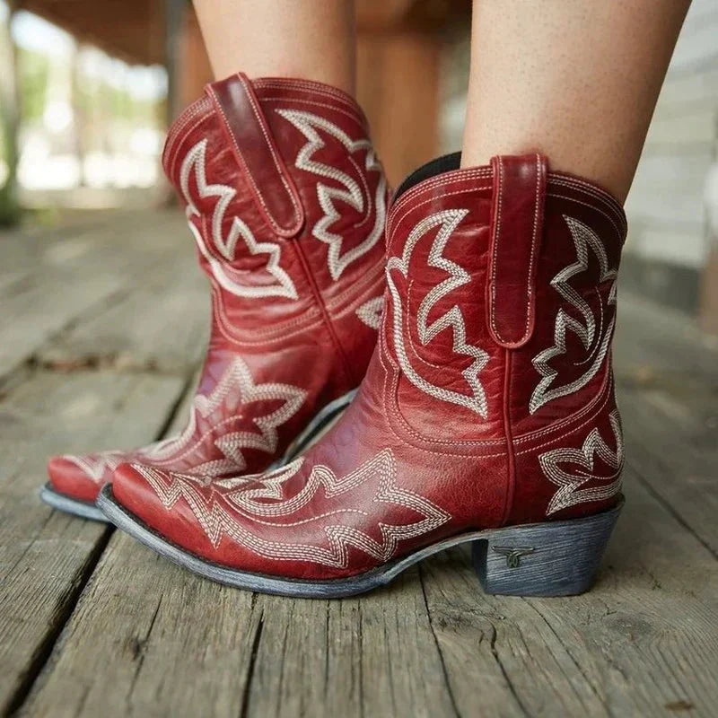Western Embroidered Short Boots