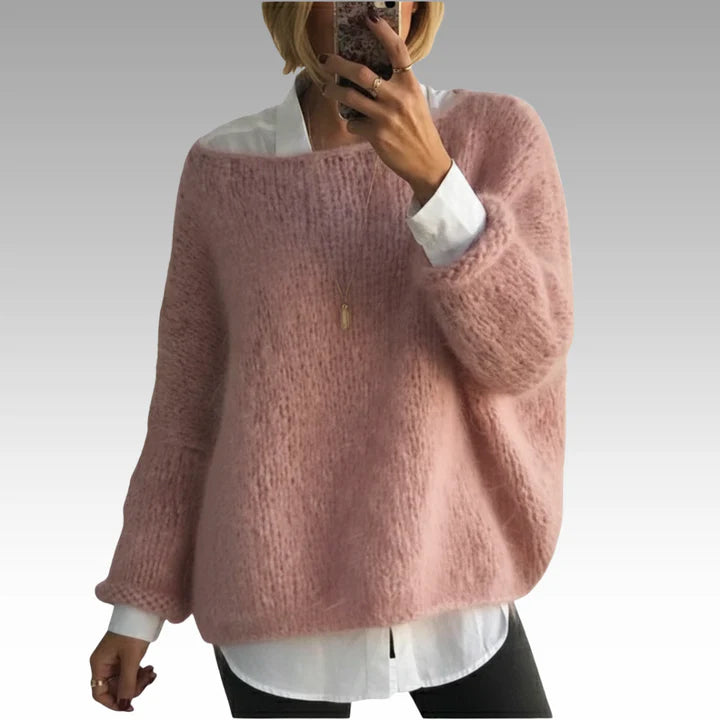Oversized Knit Sweater For Fall Layering