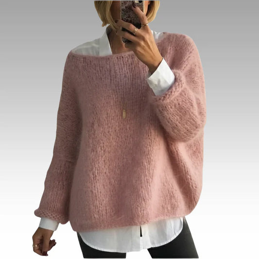 Oversized Knit Sweater For Fall Layering