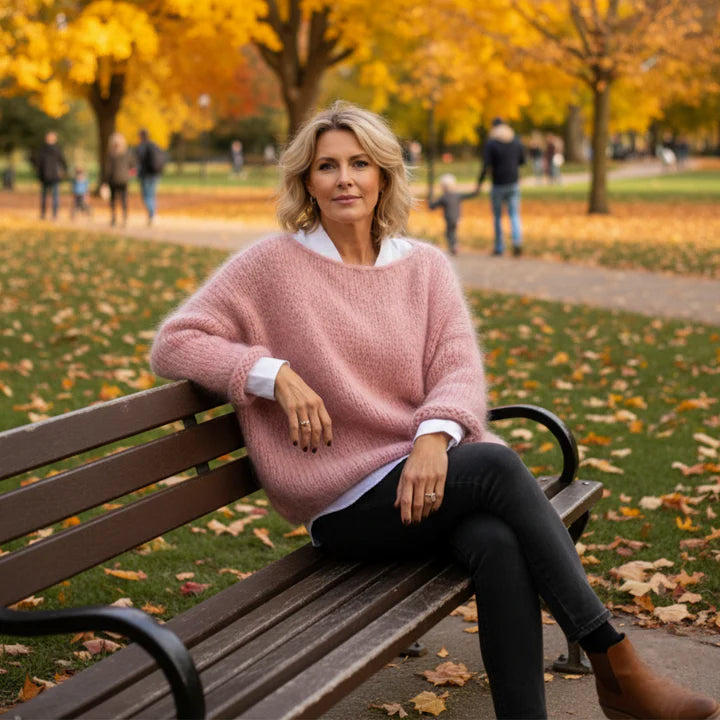 Oversized Knit Sweater For Fall Layering