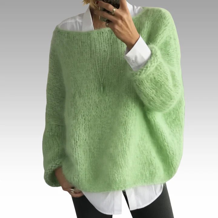 Oversized Knit Sweater For Fall Layering