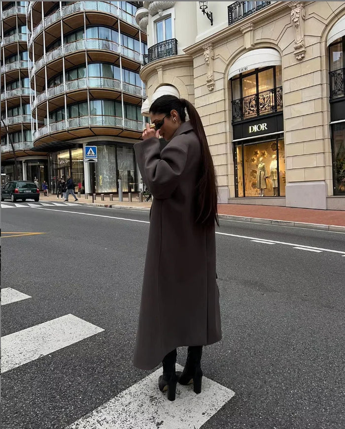 Wool Blend Long Coat