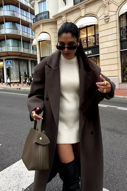 Wool Blend Long Coat