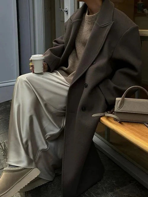 Wool Blend Long Coat